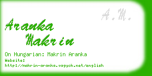 aranka makrin business card